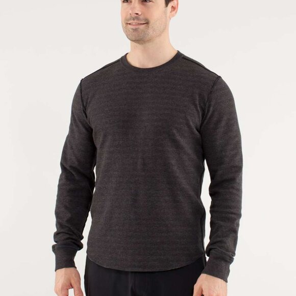 Lululemon Binary Crew White Heathered Black Super Wide Load Stripe Size L - Picture 14 of 14